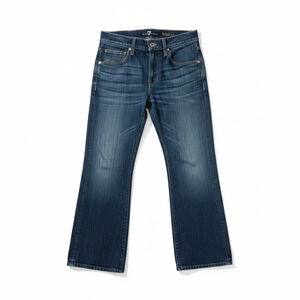7 For All Mankind Cropped Bootcut Jeans Size 28 Dark Wash Stretch Denim